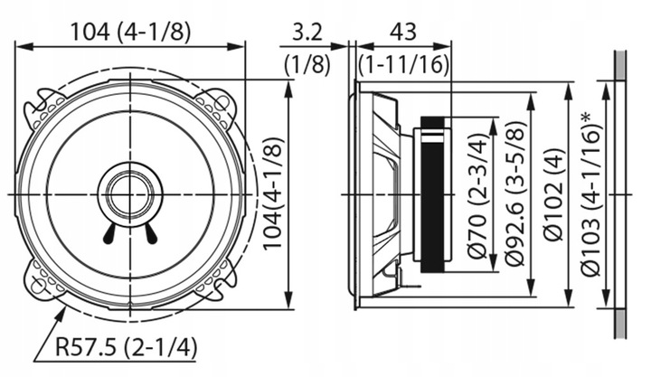 Głośniki 10cm KENWOOD KFC-S1056 do VW T3 T4 T5 LT Przód | Zestaw