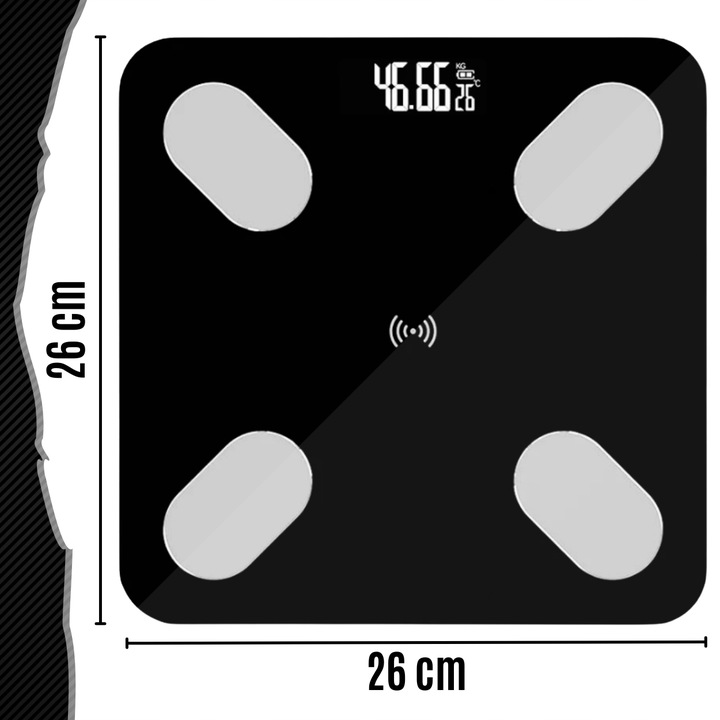 WAGA ŁAZIENKOWA ANALITYCZNA SLIM 180KG SMART+ 31w1 ANDROID iOS