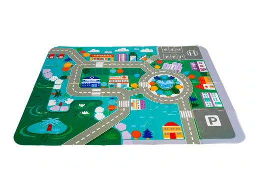 Drewniane Klocki Miasto Auta 115 Klocków + Puzzle