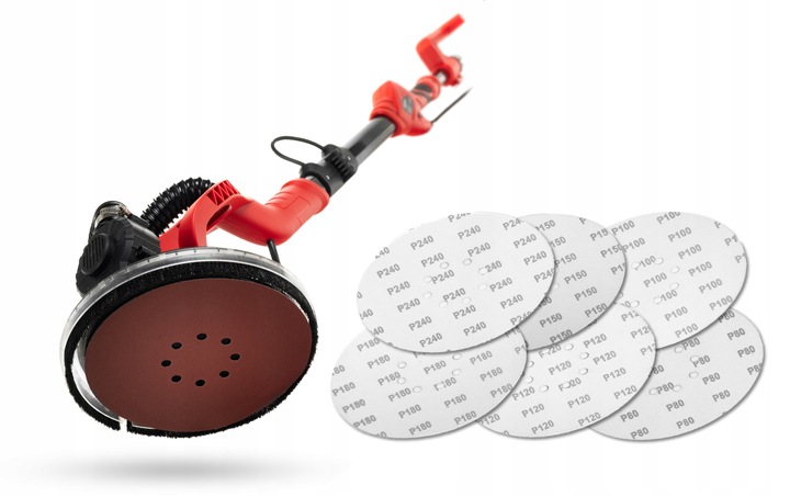 SZLIFIERKA DO GIPSU ŻYRAFA GŁADZI TYNKÓW LED Z ODSYSEM PAPIER WALIZKA WOREK