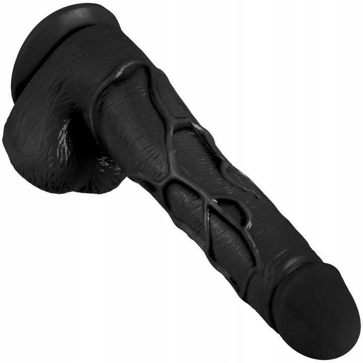 CZARNY PENIS XL Męskie Dildo z Jądrami DONG JBL z Przyssawką dla Kobiet Pań