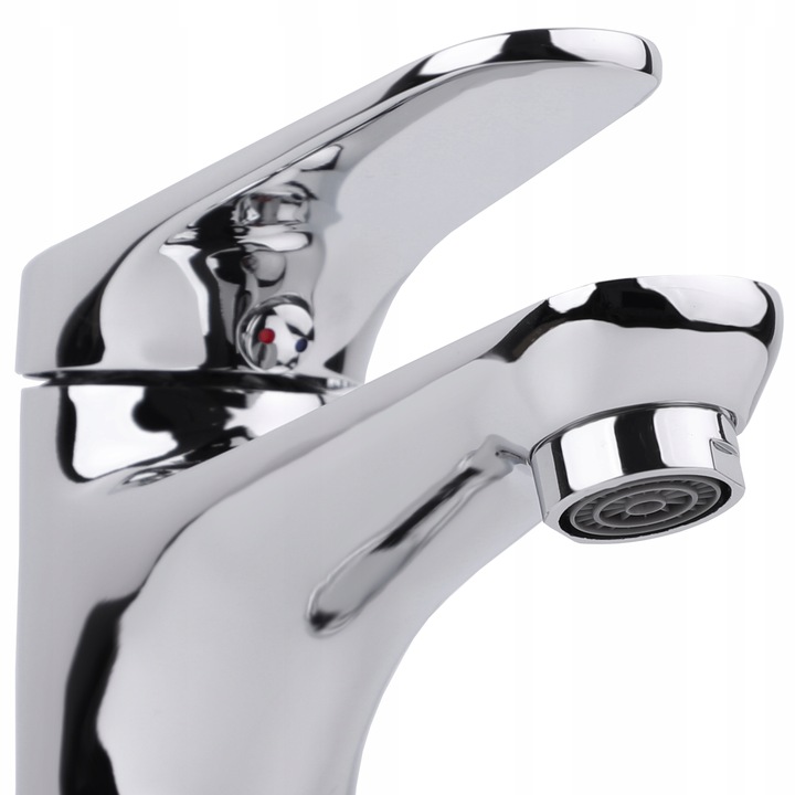 Bateria umywalkowa stojąca chrom srebrna łazienkowa kran do umywalki