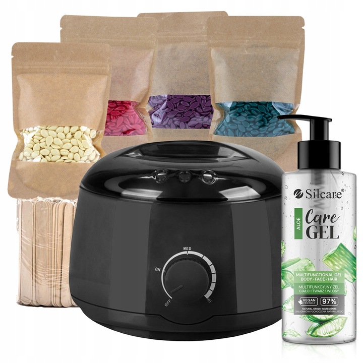 Zestaw 4x WOSK DO DEPILACJI twardy ItalWax + PODGRZEWACZ SZPATUŁKI ŻEL