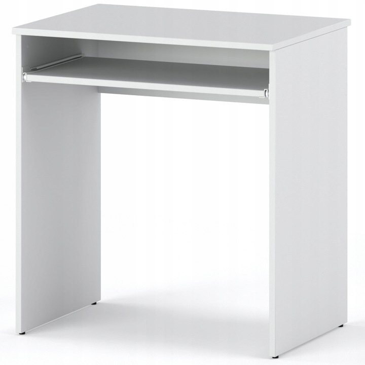 MAŁE BIURKO BIAŁE SZKOLNE 68 CM Z PÓŁKA NA KLAWIATURE KOMPUTEROWE
