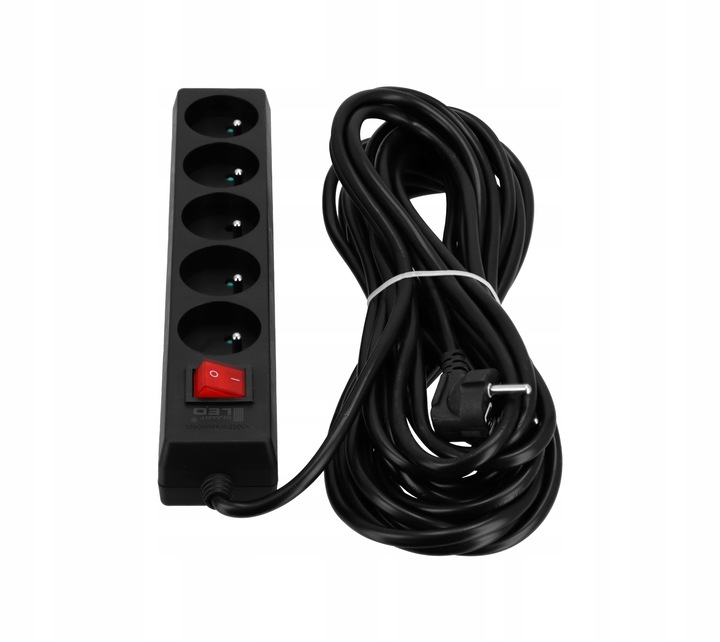 Przedłużacz Listwa Zasilająca 5 Gniazd 10 metrów 10M 2500W 3*1,5mm2