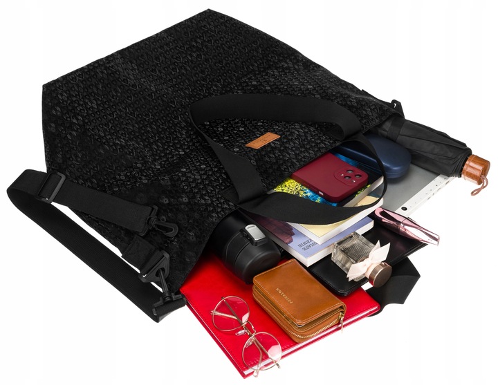 Rovicky duża torba damska shopperka pojemna na ramię suwak shopper bag