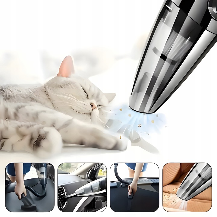 ODKURZACZ RĘCZNY SAMOCHODOWY BEZPRZEWODOWY DO SAMOCHODU PODWÓJNY FILTR