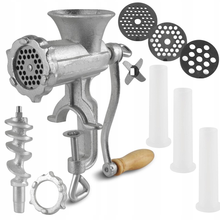 Maszynka młynek DO mielenia mięsa lejki sitka nadziewarka ŻELIWNA NR 10