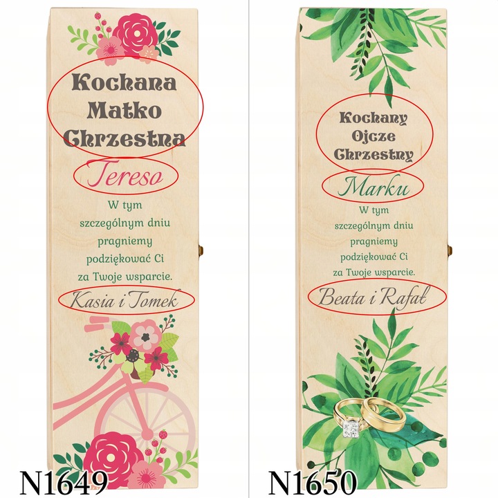 SKRZYNKI WINO PODZIĘKOWANIA DLA ŚWIADKA ŚWIADKOWEJ