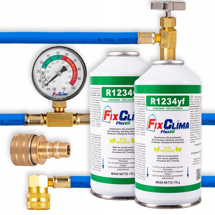 ZESTAW 2x GAZ DO NABIJANIA KLIMATYZACJI CZYNNIK CHŁODNICZY AUT R1234YF