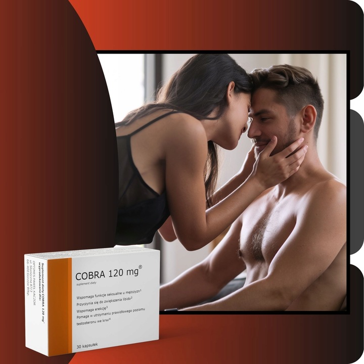 Tabletki na Erekcje Potencje Libido COBRA 120 POZIOM TESTOSTERONU 30 sztuk