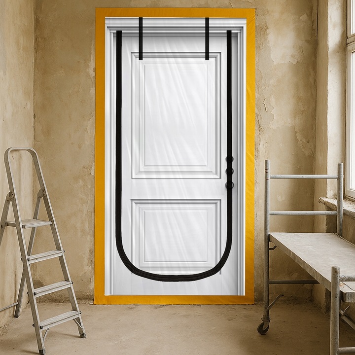 KURTYNA PRZECIWPYŁOWA Drzwi Remontowe Budowlane Z ZAMKIEM BŁYSKAWICZNYM