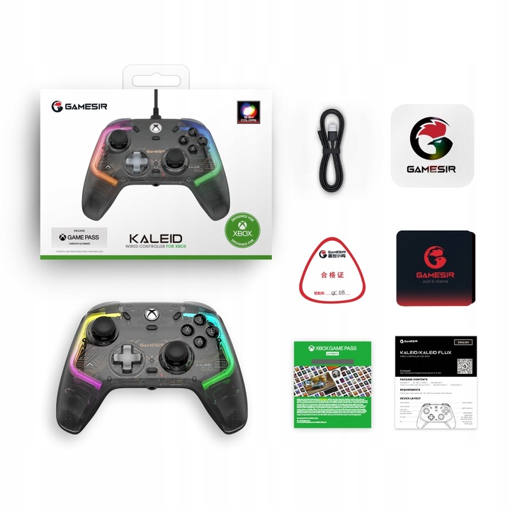 Kontroler Pad przewodowy GameSir K1 Kaleid GamePad LED do Xbox PC Steam