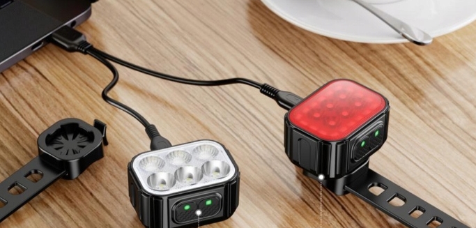 2x lampka rowerowa SPECTER IGO 500lm przód 100lm tył ZESTAW do 35h pracy !!