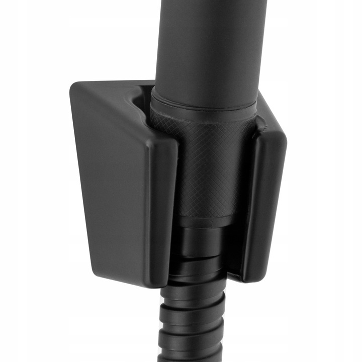 Bateria wannowa ścienna z prysznicem czarna kran do wanny wąż słuchawka