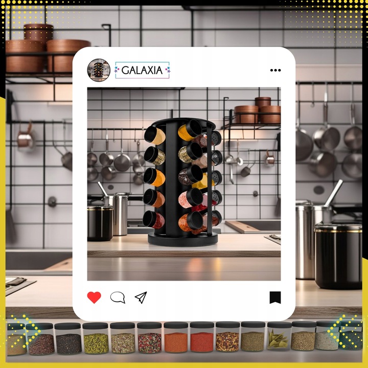 STOJAK NA PRZYPRAWY POJEMNIKI 20SZT Słoiczki Słoiki Przyprawnik i