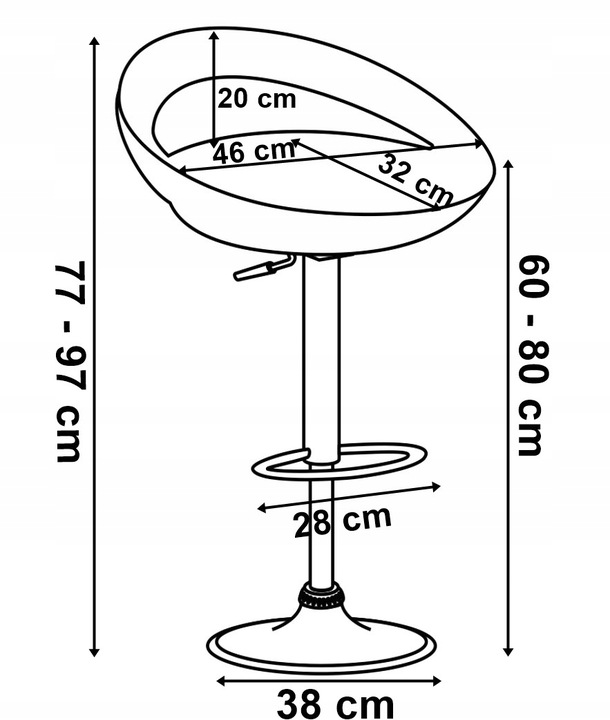HOKER BAROWY STOŁEK OBROTOWY REGULOWANY CZARNY KRZESŁO BAROWE OBROTOWE