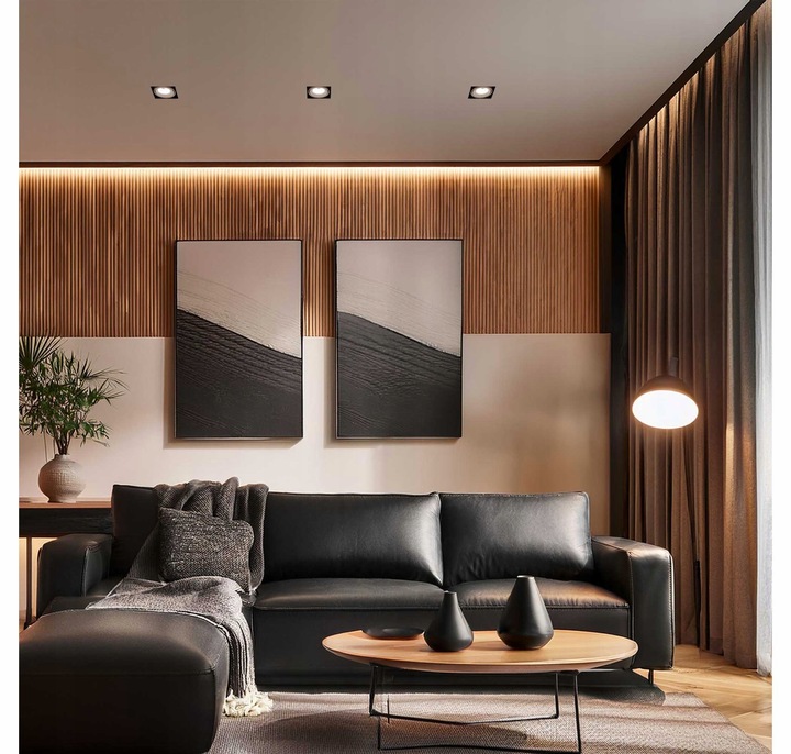 6x Oprawa halogenowa Szklana Kwadratowa + Żarówka GU10 LED 5,5W 3