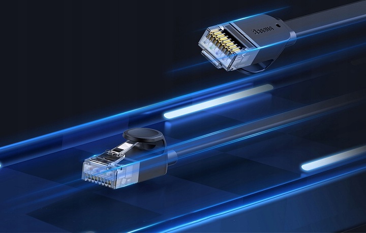 BASEUS PŁASKI KABEL SIECIOWY INTERNETOWY LAN ETHERNET RJ45 CAT 6 10GBPS 15M