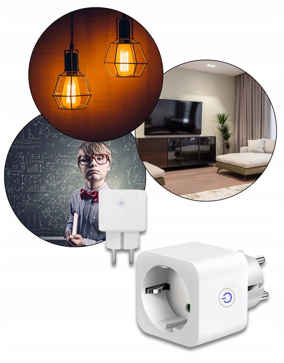 INTELIGENTNE GNIAZDKO STEROWANE WiFi ANDROID TUYA SMART POMIAR