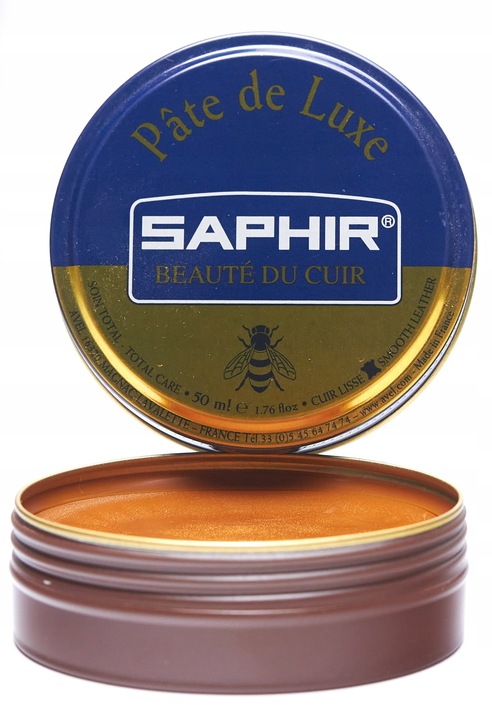 Pasta woskowa do skór - Saphir Pate de Luxe 03. Jasny Brąz