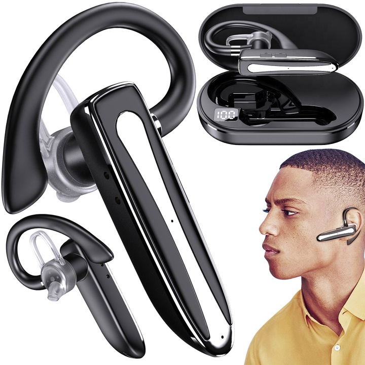 SŁUCHAWKA BLUETOOTH DO ROZMÓW BEZPRZEWODOWA DO UCHA DLA KIEROWCÓW ZESTAW