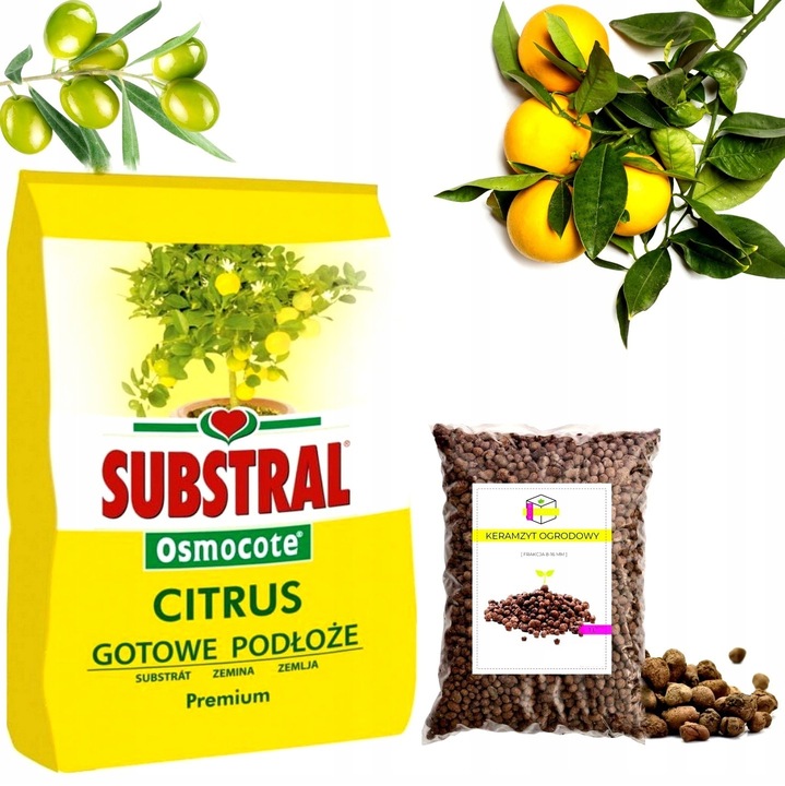 ZIEMIA PODŁOŻE DO CYTRUSÓW OLIWEK CYTRYNY OLEANDRA Z NAWOZEM +