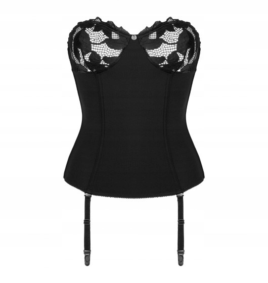 Obsessive Gorset Damski z Elegancki z Koronką i Siateczką M/L Czarny