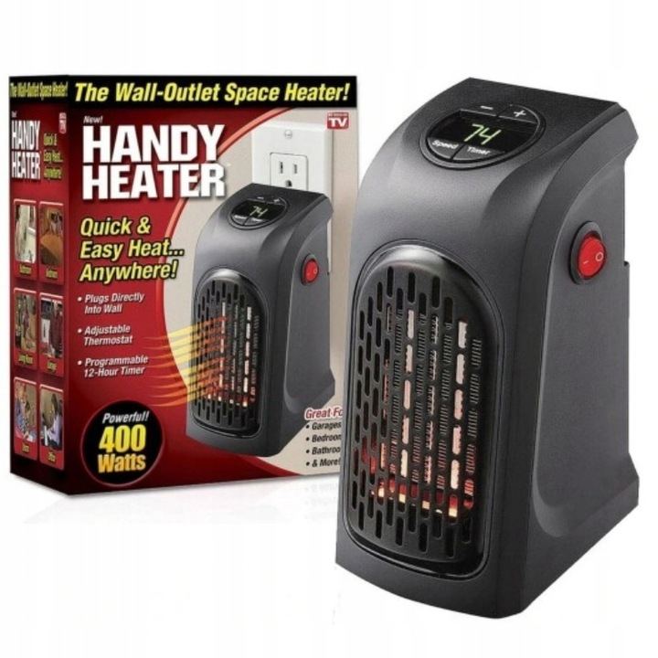 Mini grzejnik elektryczny ogrzewacz HANDY HEATER 400w + pilot