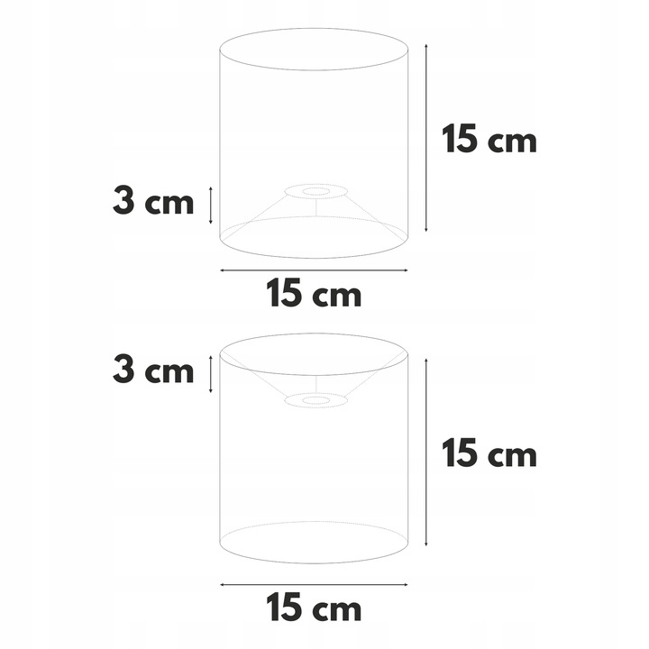 Abażur CZARNY 15 / 15 cm na lampkę E27 / E14 klosz