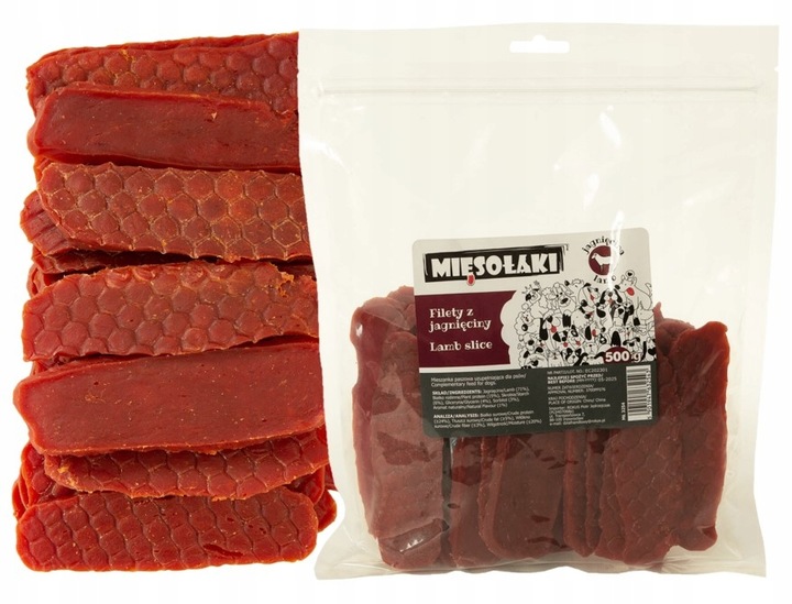 PRZYSMAKI DLA PSA MIĘSOŁAKI MIĘKKIE FILETY Z JAGNIĘCINY 500G