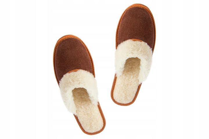 Ciepłe Kapcie Damskie SKÓRZANE GÓRALSKIE Pantofle Wełniane POLSKIE