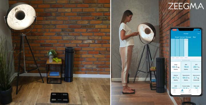 WAGA ŁAZIENKOWA ANALITYCZNA SMART ANALIZA 200kg IOS LCD ANDROID