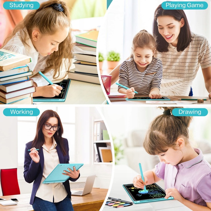 10-calowy kolorowy tablet LCD do pisania dla dzieci i maluchów, różowy