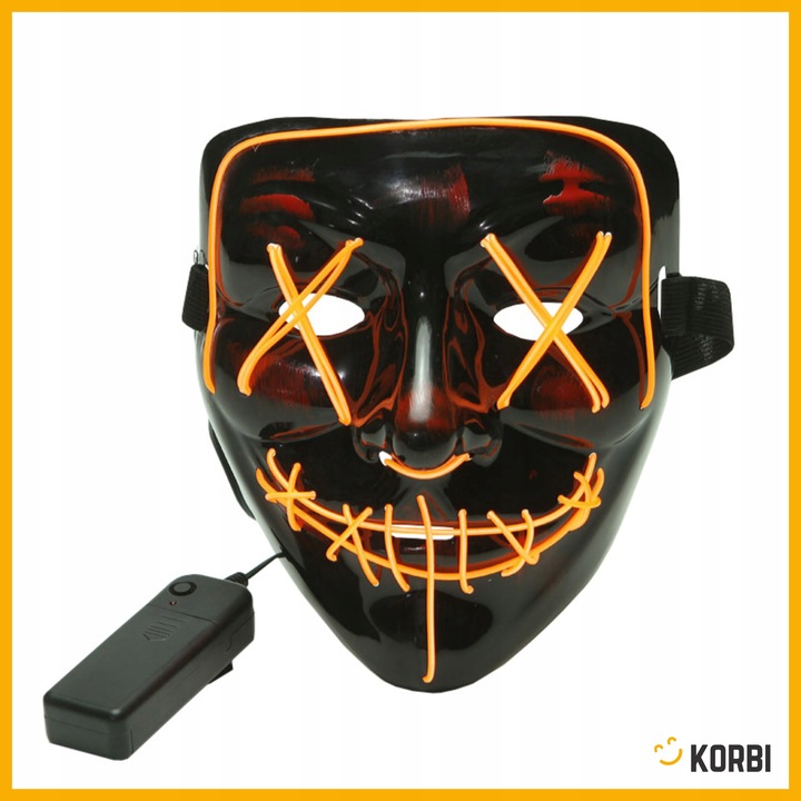 ŚWIECĄCA MASKA LED PURGE NOC OCZYSZCZENIA LEDOWA PRZEBRANIE HALLOWEEN