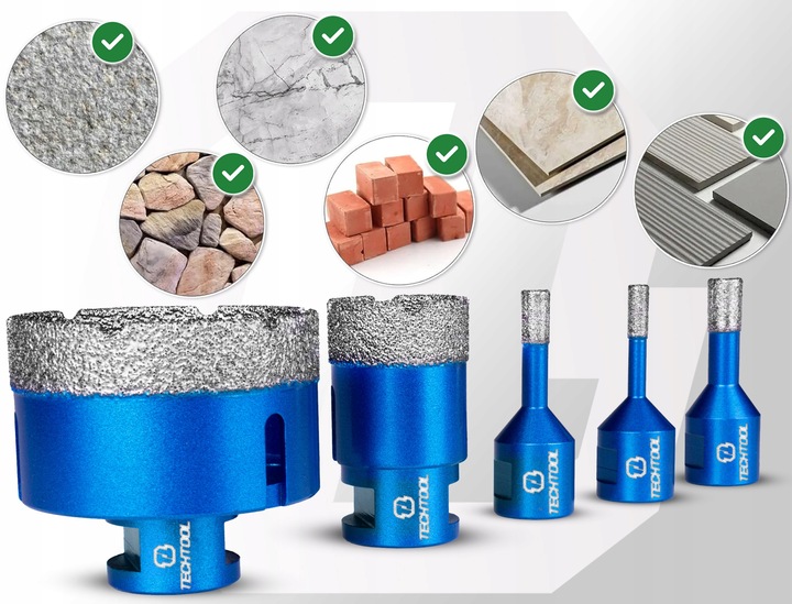 OTWORNICA DIAMENTOWA KORONKA DO GRESU PŁYTEK ZESTAW OTWORNIC