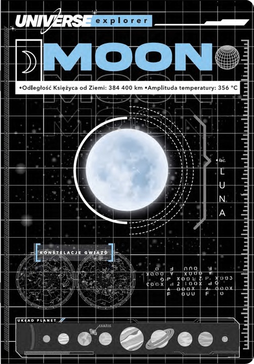 10X ZESZYT TOP 2000 A5 60 KARTEK, KRATKA +MARGINES, KOSMOS, PLANETY