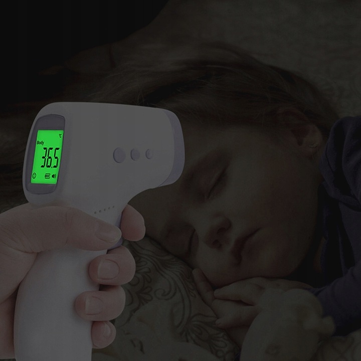 TERMOMETR BEZDOTYKOWY NA PODCZERWIEŃ LCD ELEKTRONICZNY CYFROWY DOKŁADNY