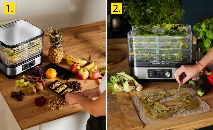 DUŻA Suszarka do Grzybów Owoców Warzyw Yoer INOX +Termoobieg 450W +Timer