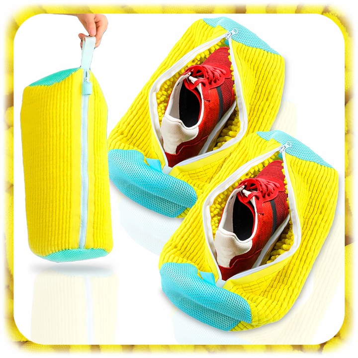 2SZT WOREK TORBA SIATKA DO PRANIA BUTÓW OBUWIA Z MIKROFIBRĄ OCHRONA