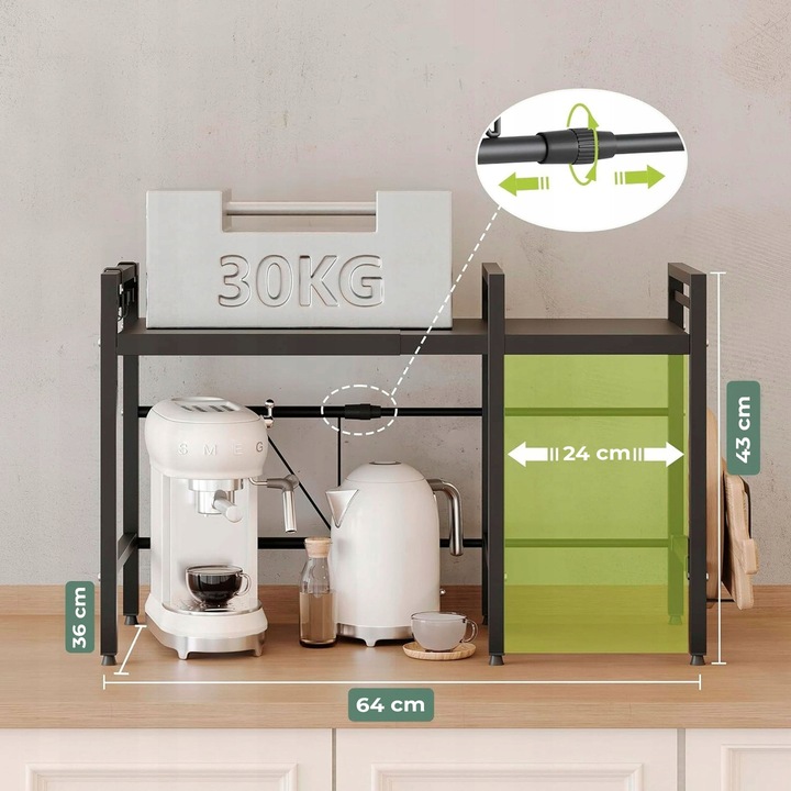 Półka Stojak na mikrofalówkę Regał kuchenny regulowany na