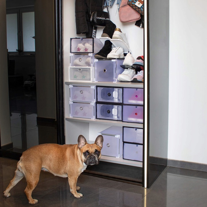 ZESTAW 10 PUDEŁEK POJEMNIKI ORGANIZER NA BUTY KLAPĄ DO SZAFY