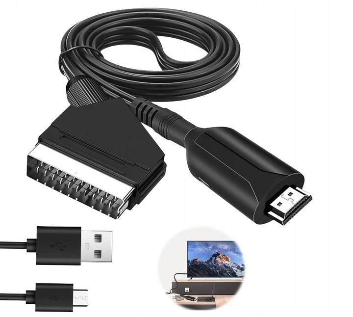 Kabel adapter konwerter z Euro HDMI do Scart