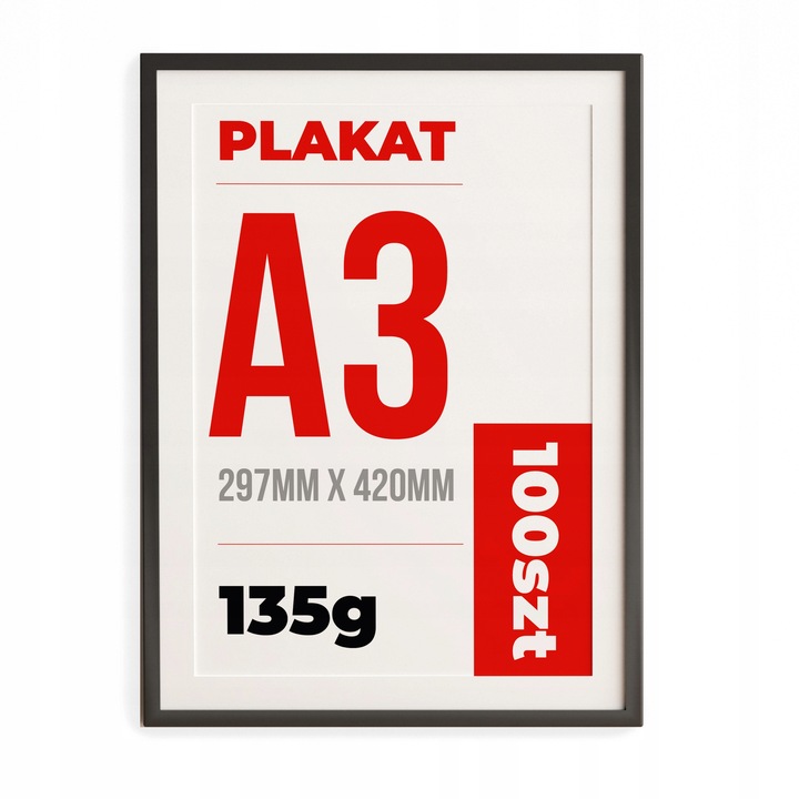 PLAKATY A3 Kreda 135g 100 sztuk