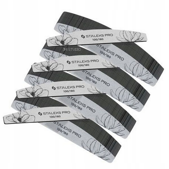 Pilnik do paznokci Staleks półksiężyc 100/180 BEZPIECZNY PAKIET 25 sztuk