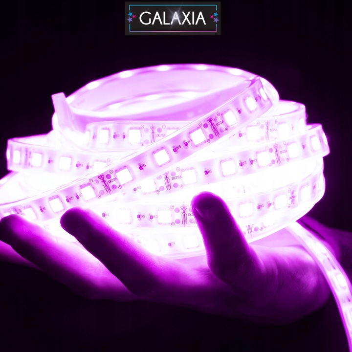 TAŚMA LED RGB 5m Ledy 5050 Listwa 230v 12v Z Zasilaczem NA PILOTA BLUETOOTH