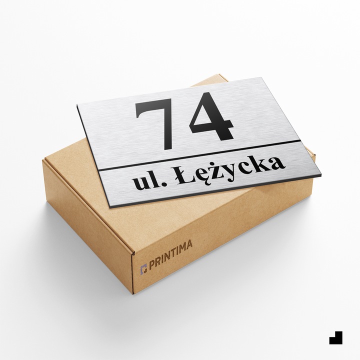 NUMER DOMU 32x21cm TABLICZKA ADRESOWA Z NUMEREM DOMU NUMER NA DOM SREBRNA