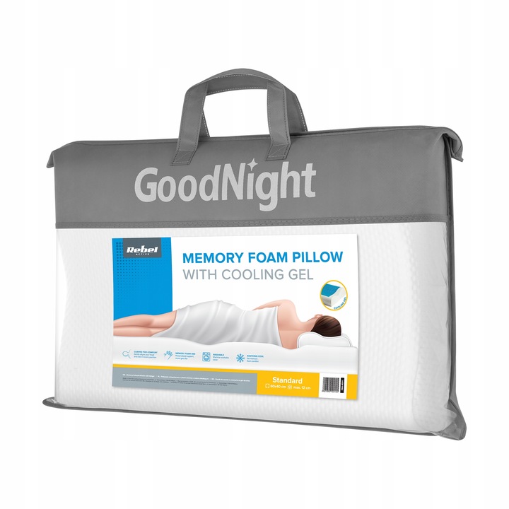 Poduszka ortopedyczna do spania profilowana memory żel chłodzący Rebel