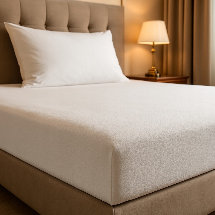 PRZEŚCIERADŁO Z GUMKĄ WODOODPORNE Z BAWEŁNĄ OEKO-TEX GRUBE BIAŁE