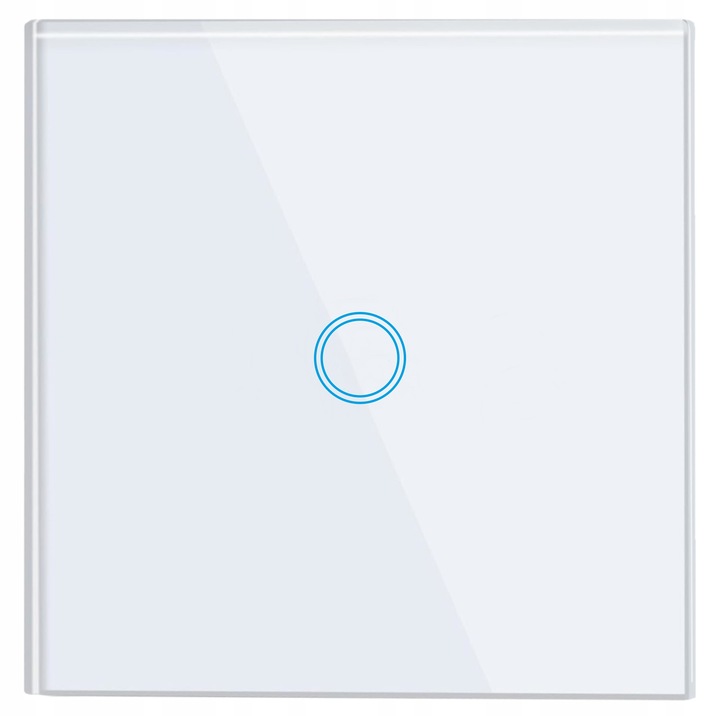 DOTYKOWY SZKLANY WŁĄCZNIK WYŁĄCZNIK ŚWIATŁA POJEDYNCZY BIAŁY SZKŁO